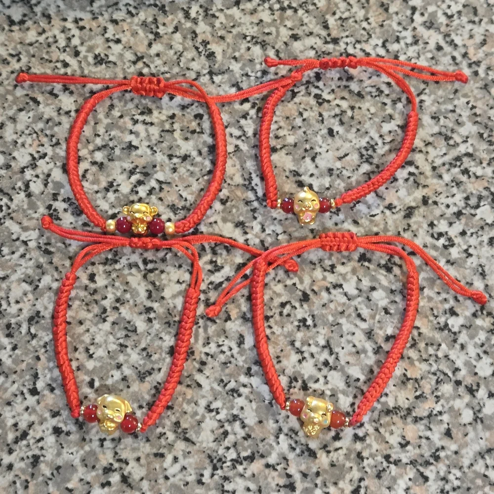Red and Gold Chinese Zodiac Lucky Charm Bracelet - Picture 9 of 15